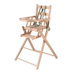 Compact opvouwbare kinderstoel Sarah – Natuurlijk Vernis