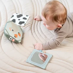 Contrastrijke kaarthouder voor baby's Tiny Farm Groen