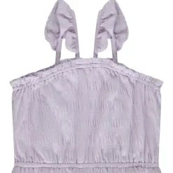 Crop top met smokwerk en ruches bretellen meisjes
