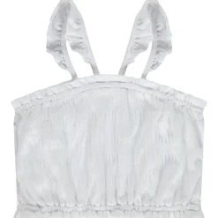 Crop top met smokwerk en ruches bretellen meisjes