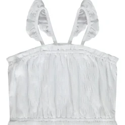 Crop top met smokwerk en ruches bretellen meisjes