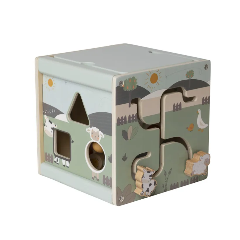 Cube multi-activités en bois Ferme