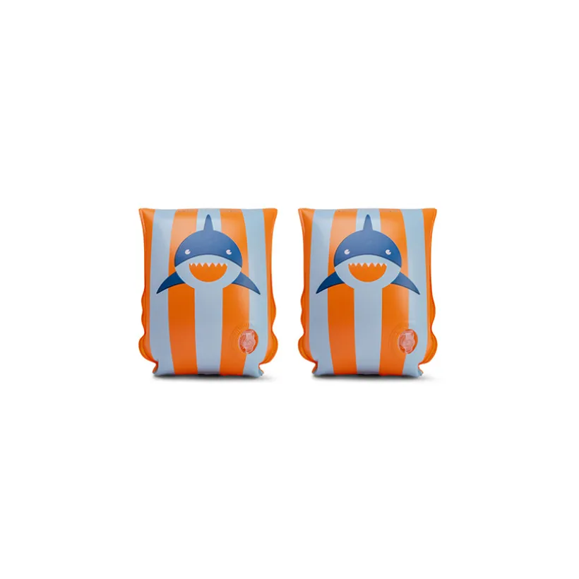 CUFF ESSENTIALS-SWIMMING ARMBANDS 2-6 YRS ORANGE BLUE SHARKS