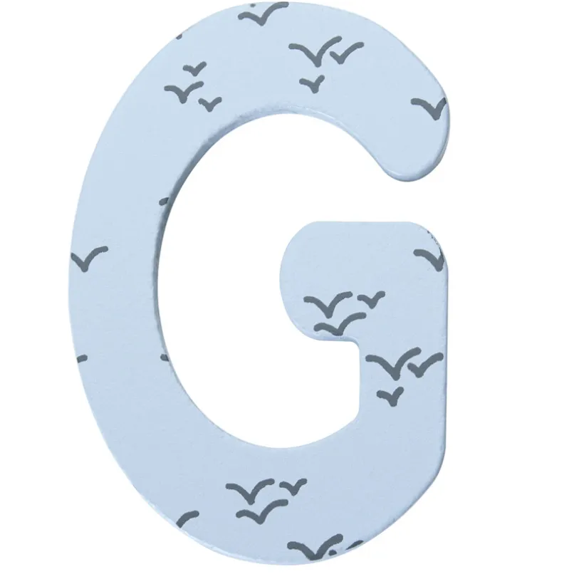 Decoratieve houten letter G, handgeschilderd wanddecor