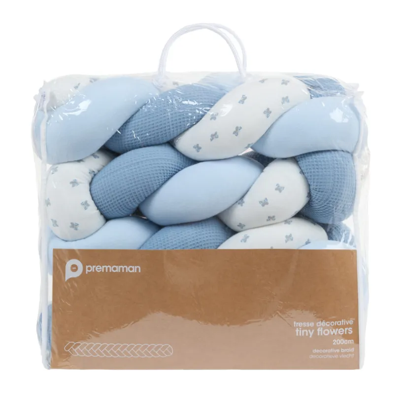 Decoratieve vlecht Tiny Flowers - Blauw