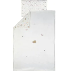 Dekbedovertrek 100x140 cm met kussensloop 40x60 cm - Velours - Fanfan - WIt