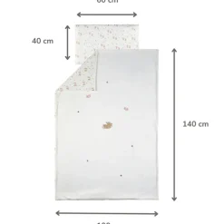 Dekbedovertrek 100x140 cm met kussensloop 40x60 cm - Velours - Fanfan - WIt