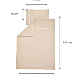 dekbedovertrek 100x140 cm met kussensloop 40x60 cm - Katoen - Fanfan - Zand