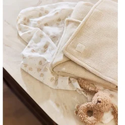 Deken - Basic Knit - Oatmeal/ Velvet - 100x150 cm