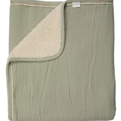 Deken bed 100x150cm Avocado/Crème