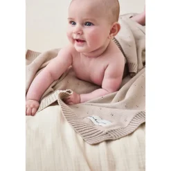 Deken gebreid bio 75x100 Tender Beige MM24