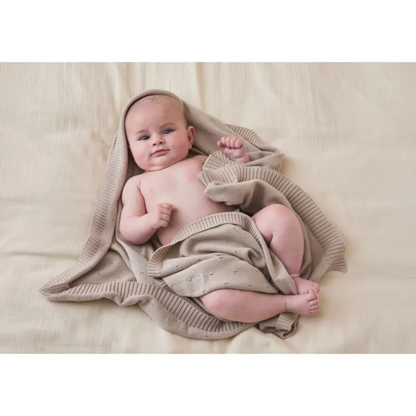 Deken gebreid bio 75x100 Tender Beige MM24