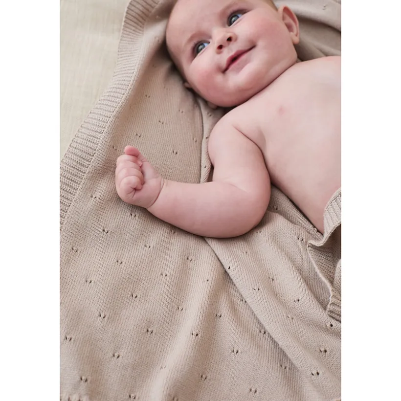 Deken gebreid bio 75x100 Tender Beige MM24
