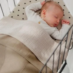 Deken gebreid Jacquard Pure Taupe - 100x150 cm