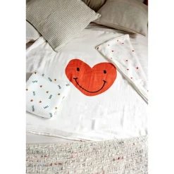 Deken heerlijk zacht Happy Rascals Hart 100x100cm
