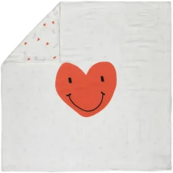 Deken heerlijk zacht Happy Rascals Hart 100x100cm