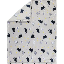 Deken in sherpa met dinosaurussenprint