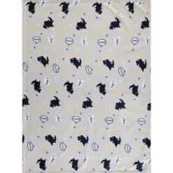 Deken in sherpa met dinosaurussenprint