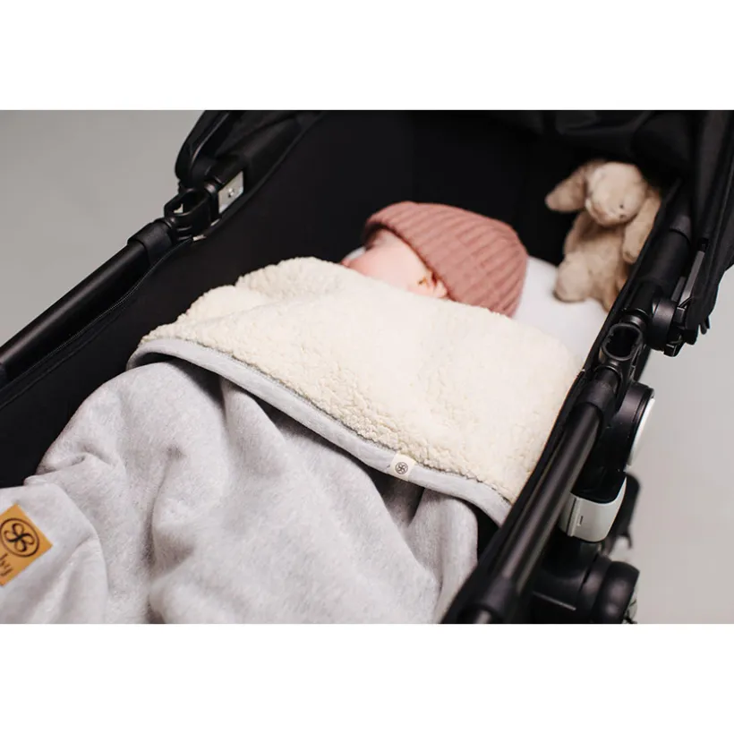 •Deken Teddy multifunctioneel 95x75cm Grijs