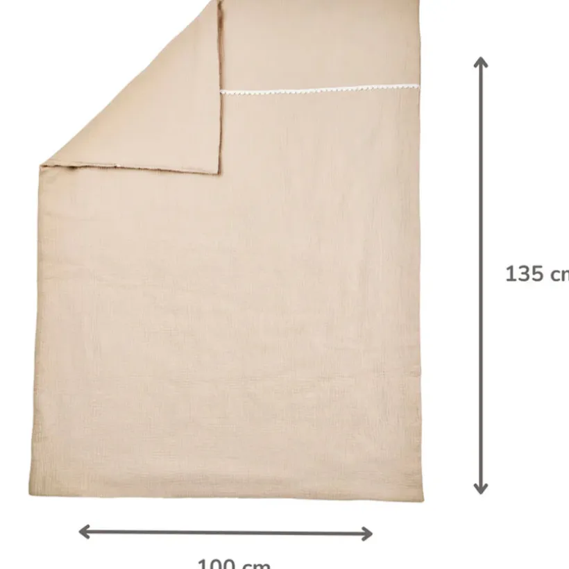 Deken - Tetra katoen - Fanfan - Zand - 100x135 cm -