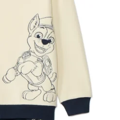 2-delig Chase Pat'Patrouille joggingpak jongens met sherpa sweatshirt en fleece joggingbroek donkerblauw écru sweatshirtkap met 3D oren en borduursels