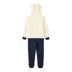 2-delig Chase Pat'Patrouille joggingpak jongens met sherpa sweatshirt en fleece joggingbroek donkerblauw écru sweatshirtkap met 3D oren en borduursels