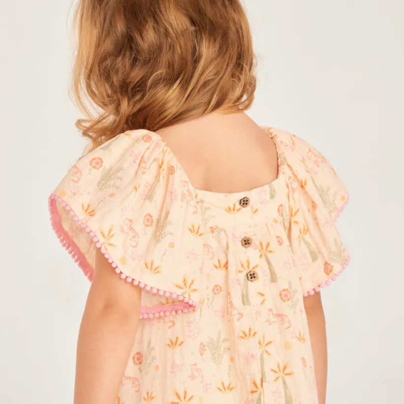 2-delige set met jurk + hoofdband met fantasieprint voor babymeisje