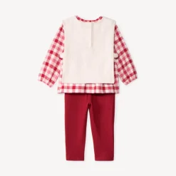 3-delige set met tuniek, mouwloze trui en joggingbroek voor babymeisje
