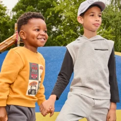2-delig fleece joggingpak met print voor babyjongens