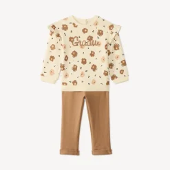 2-delig joggingpak met bloemenprint voor babymeisje