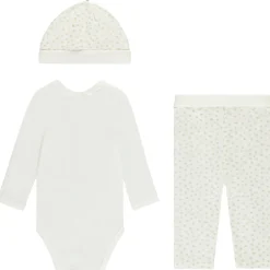3-delig lang babyset 2025 met gevlekte print