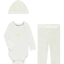 3-delig lang babyset 2025 met gevlekte print