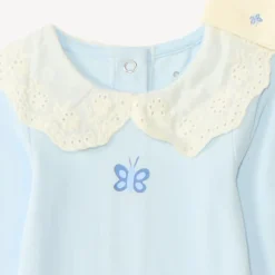 3-delig set met collerette rompertje + vest + broek met vlinderprint voor babymeisjes