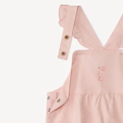 2-delig set met geborduurde tuinbroek voor babymeisje