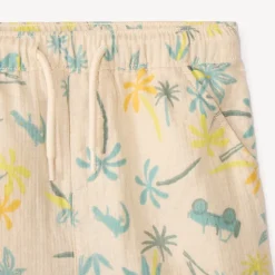2-delig set met korte mouwen overhemd + bermuda met tropische prints voor babyjongen