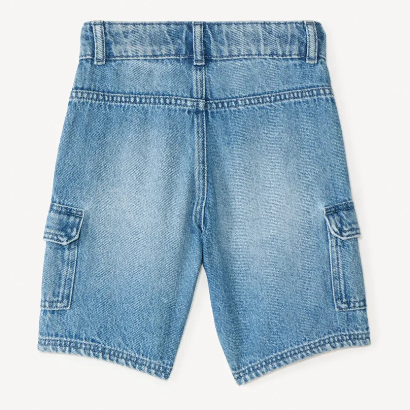 Denim cargo bermuda jongens