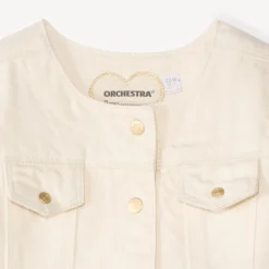 Denim drukknopjack voor babymeisjes