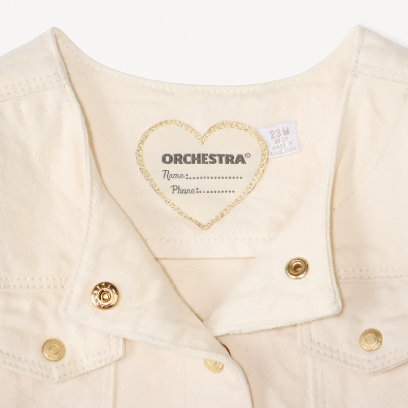 Denim drukknopjack voor babymeisjes