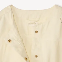 Denim jasje met lange mouwen en geborduurd meisjes