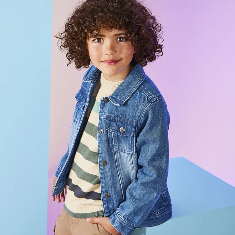 Denimjas met gewassen stone-effect jongens
