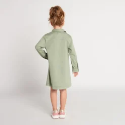 Denimjurk met lange mouwen, effen, met hemdkraag meisjes