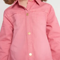 Denimjurk met lange mouwen, effen, met hemdkraag meisjes
