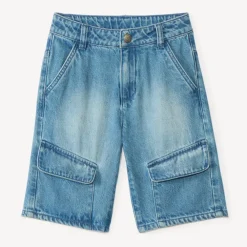 Denim skater bermuda jongens