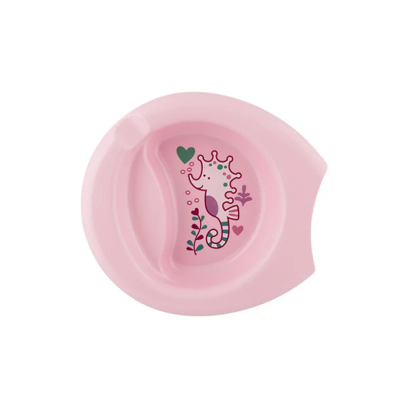 Diep bord met rand 6M+ - Roze