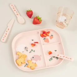 Diep bord met vakken Tiny Farm roze