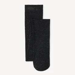 Dikke gemêleerde panty met zilverdraad