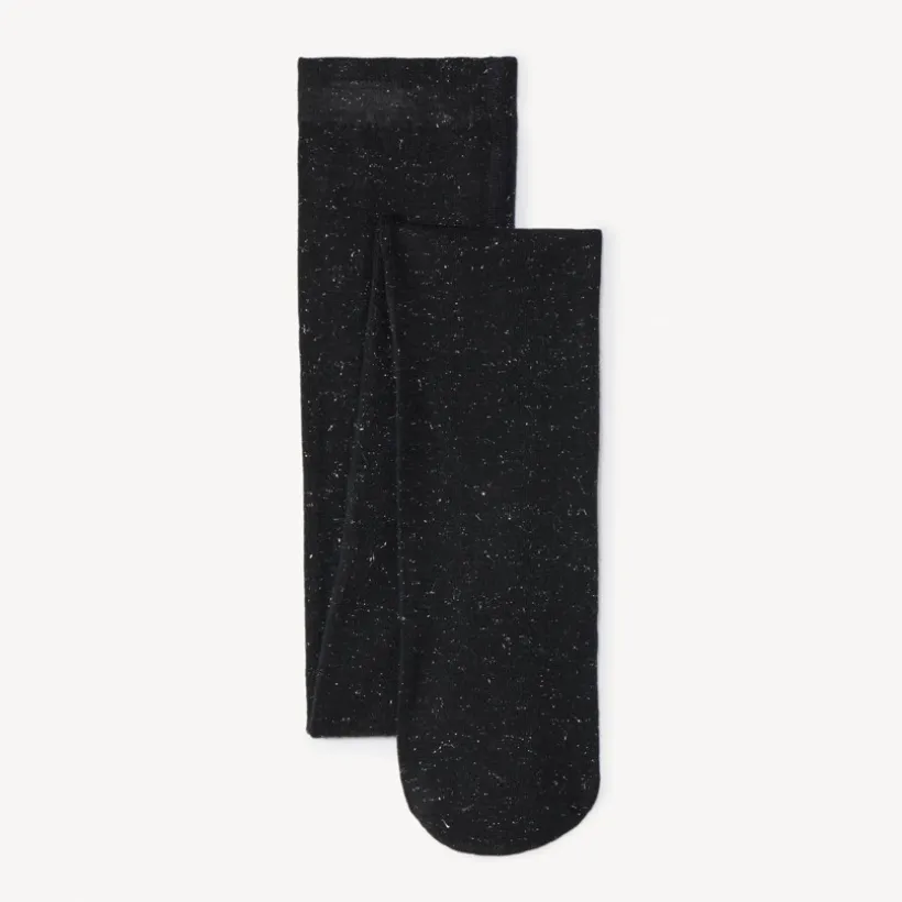 Dikke gemêleerde panty met zilverdraad