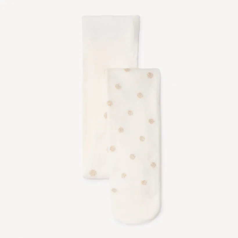 Dikke panty met glanzende stippenprint meisjes