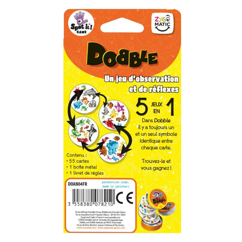Dobble dieren kaartspel blister eco