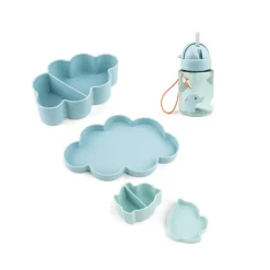 Done By Deer Playground snackset blauw met 2 lunchboxen en 1 drinkfles